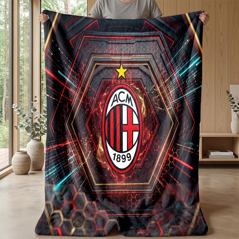 AC Milan Theme blanket Soft Flannel Blanket Plush Throw Blanket Cozy Sofa Bed Blanket for Home Decor