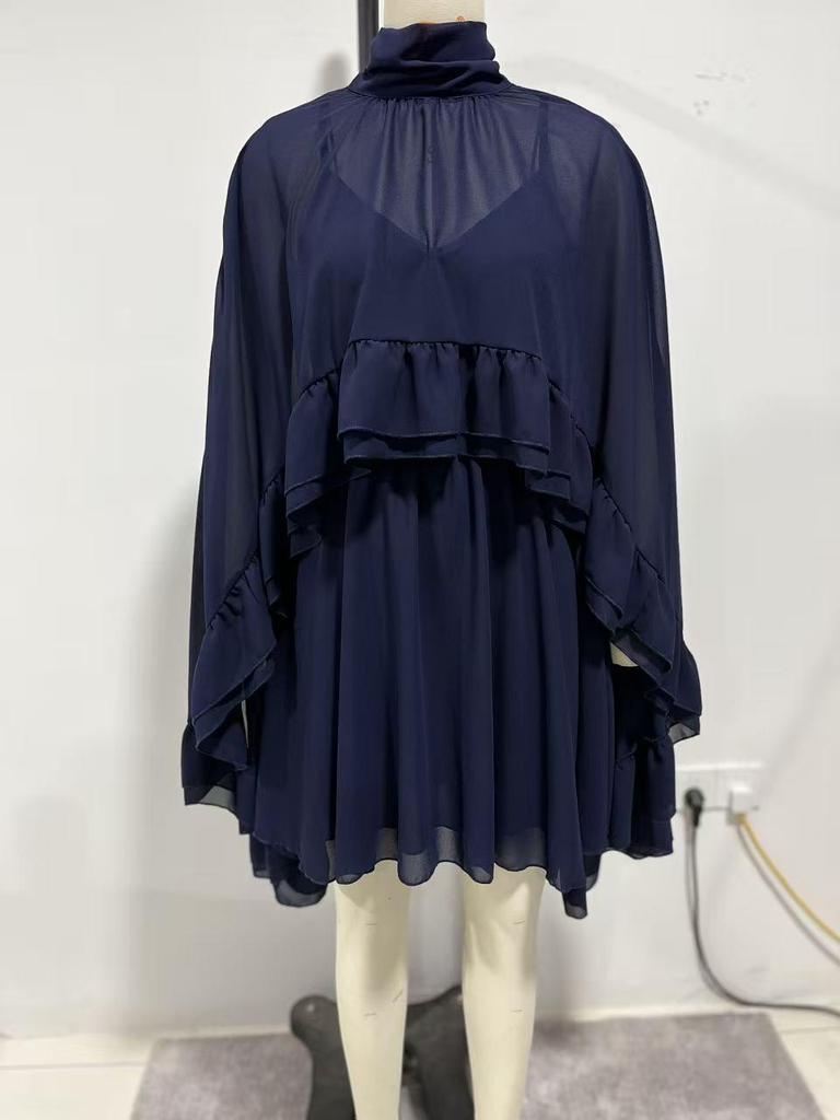 Elegant Spring/Summer Chiffon Dress & Camisole Two-Piece Set