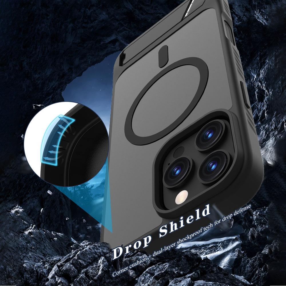 LEREACH Le-Chic Serie Für iPhone 16 Pro Max Hülle Kompatibel mit MagSafe Ständer TPU+PC Handyhülle