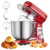 Biolomix Stand Mixer, 1200W DC Quiet Motor 6L Stainless Steel Bowl, 6+Pulse Speeds Electric Kitchen Mixer with LCD Timer, Dough Hook, Beater, Whisk