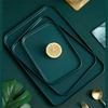 Plastic Tray Storage Supplies Nordic Dark Green Rectangular Pallet Fruit Jewelry Tableware Storage Tray Service Drinkware Plate