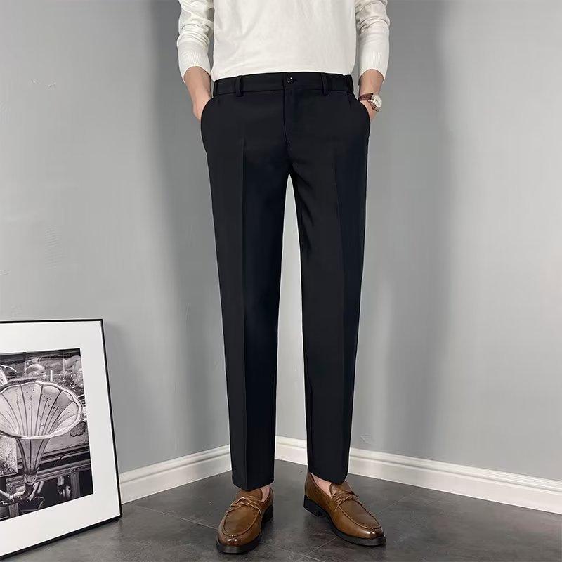 Autumn and summer thin drape casual pants men's business light dress men's suit pants slim long pants
