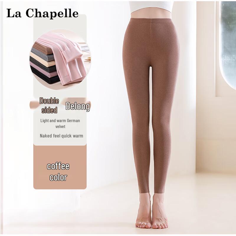 La Chapelle Damen Doppelseitige De Samt Thermo Leggings
