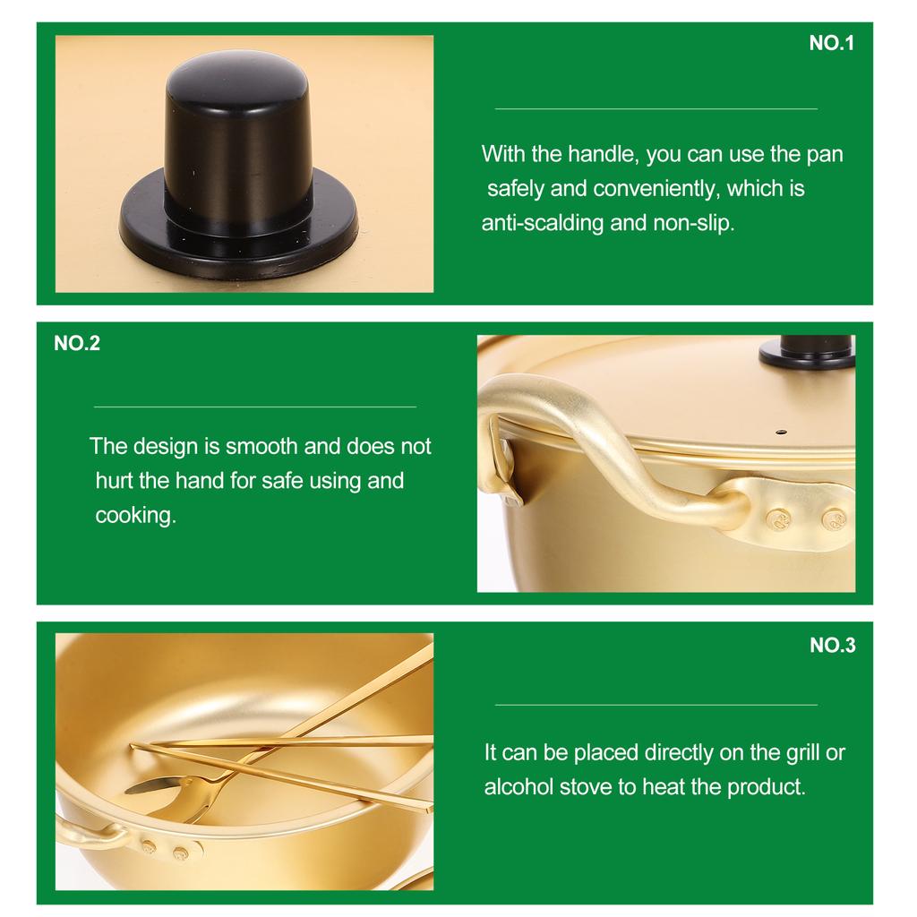 Prémiový hliníkový hrnec na instantní nudle Nádobí s rukojetí Nepřilnavý Odolný proti korozi Korejská polévka ramen pro grilování