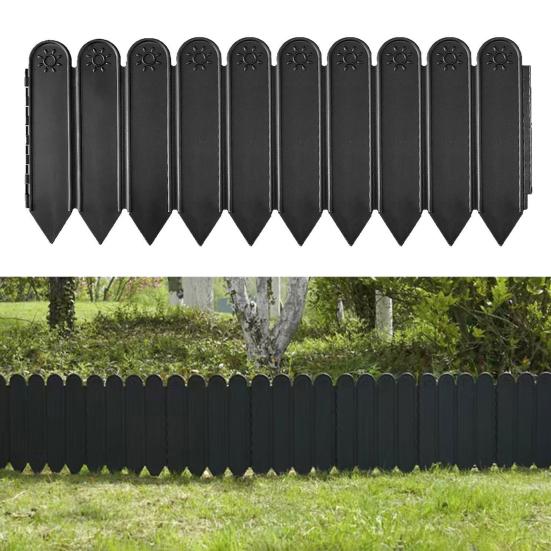 10 Buc. Panouri Bordură Peisaj Grădină Fără Săpat Bordură Gard Conectabile Panouri Gard pentru Împărțirea Curții, Laturilor de Flori