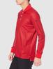 Mizuno Golf Polo Long Pique Houndstooth Size L Men's Shirt, Sleeve, Stretch, Print, Red, (52MA0530)
