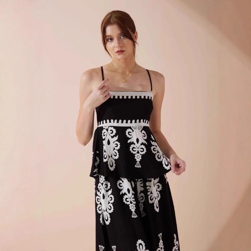 Women's Summer National Style Slim-fit Halter Pant Suit