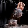Jianshui Purple Pottery Teapot Heap Carving Xianglong Pot Kung Fu Tea Set Purple Clay Pot Deep Carving Tea Making Tea Kettle