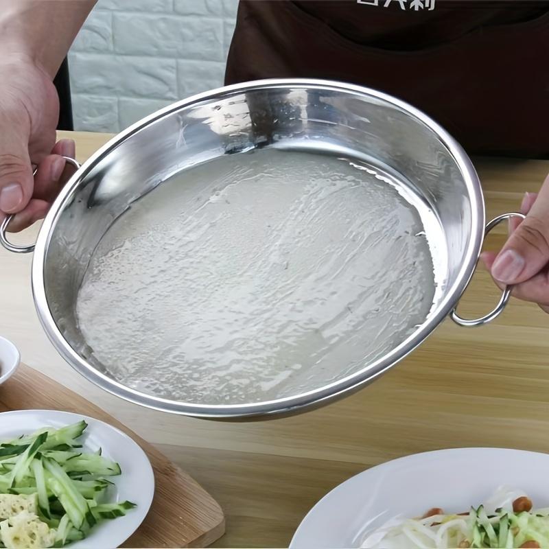 2 Stück verdickte Edelstahlplatte, Brotplatte, Kuchenplatte, Dampfgarerplatte, Werkzeuge für die Kuchenherstellung