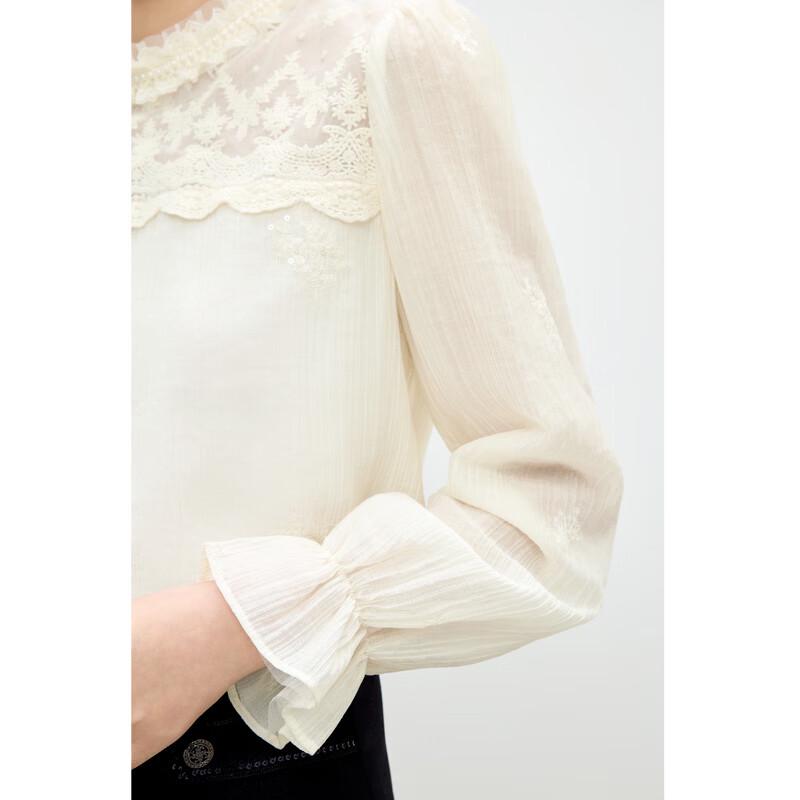 Elegant Stand Collar Lace Blouse
