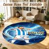 Round Rug Custom NameLionel Messi Pattern Non Slip Carpet Home Floor Decor