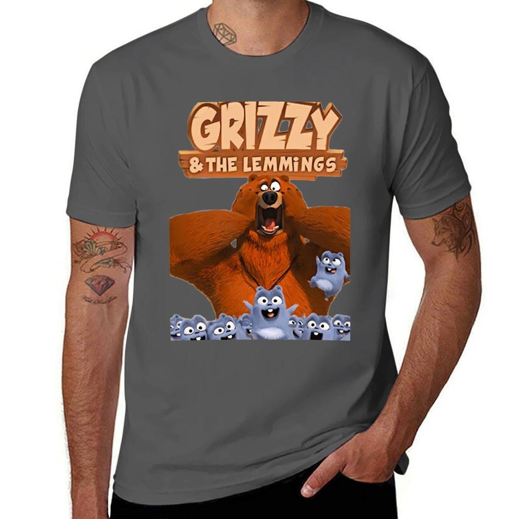 Grizzy und die Lemminge Klassisches T-Shirt Minimalistische Kunst Druck T-Shirt