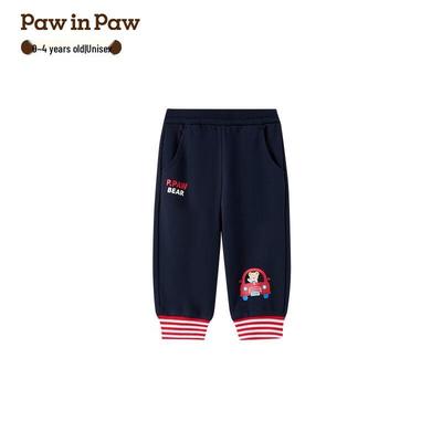 PawinPaw 2026 Spring Cartoon Bear Kids' Casual Jogger Pants