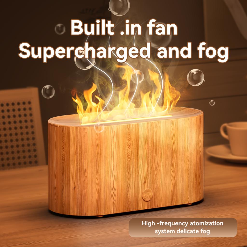 1PC Colorful Gradual Change Flame Aromatherapy Machine Humidifier Essential Oil Diffuser Home Office USB