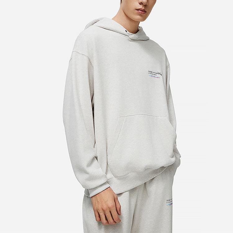 Li Ning Wade Series Mikina s kapucí a potiskem písmen Pánská mikina Květinová-Šedá Dlaždicová-Šedá AWDU013-5