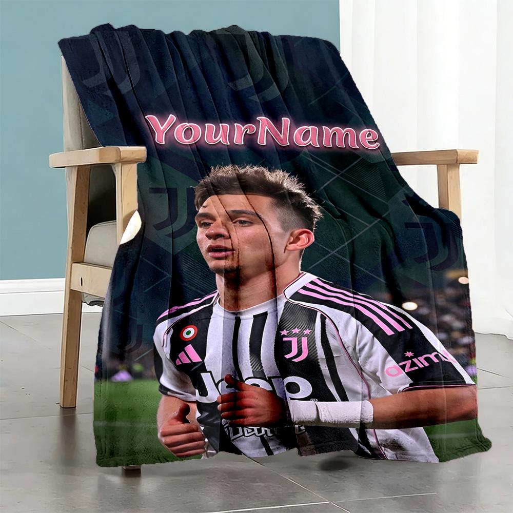 Juventus Customize Your Name Blanket Multi-purpose Customizable Blanket Comfortable Throw For Office Chair Livingroom Living Room Couch