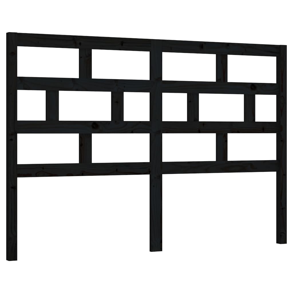 Vidaxl Wezgłowie Łóżka, Czarne, 126X4X100 Cm, Lite Drewno Sosnowe