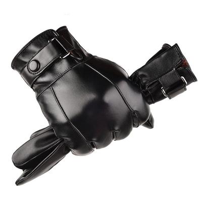 Lederhandschuhe Herren Winter Touchscreen Verdickt Warm Winddicht Kalt Fahren Motorradlederhandschuhe