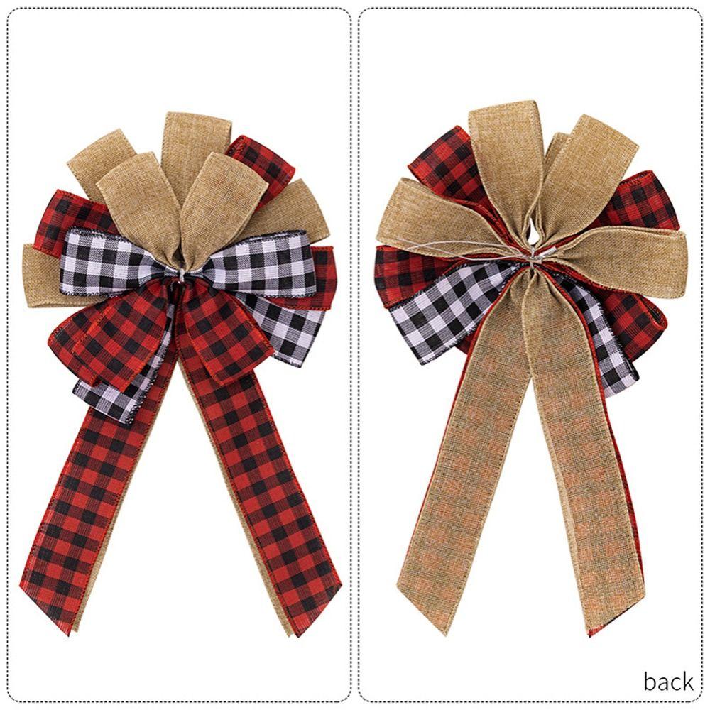 2pcs Elegant Ribbon Bowknot Decorations Rustic Christmas Wreaths Bow  Party Favors