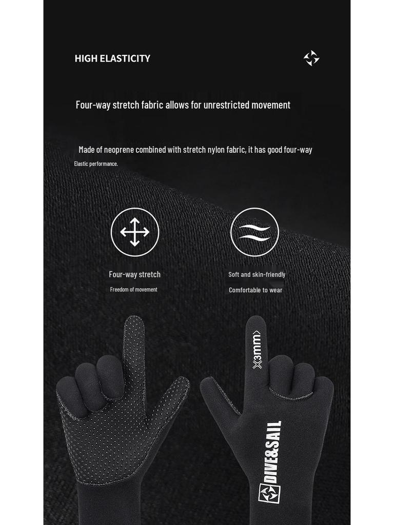 DIVE&SAIL 3MM Non-slip Winter Diving Gloves