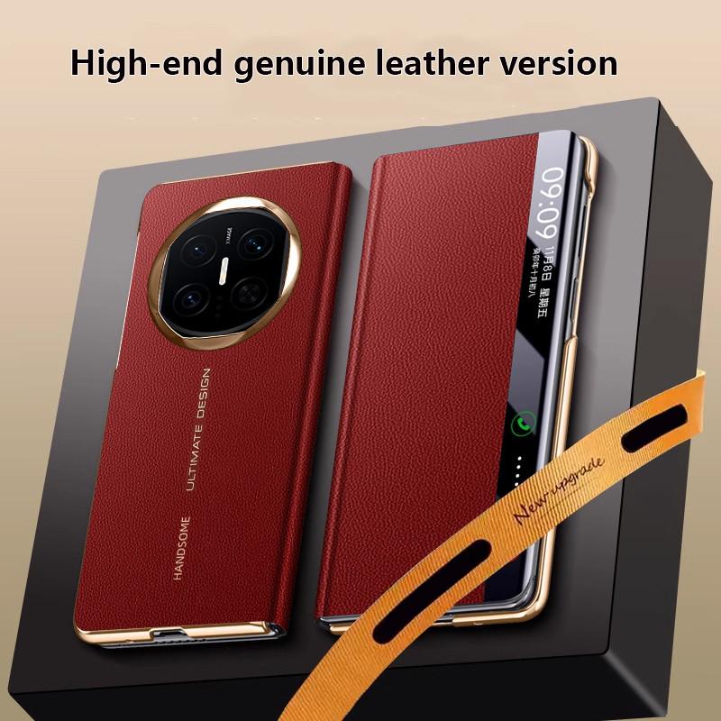New Case for Huawei Mate X7 MATEX7 MateX7 5G Luxurious Leather Smart Sleep Window Folding Magnetic Phone Cover