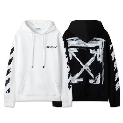 Off-White 2026 Autumn and Winter New Graffiti Arrow Pattern Printed Hooded Sweatshirt for Men and Women