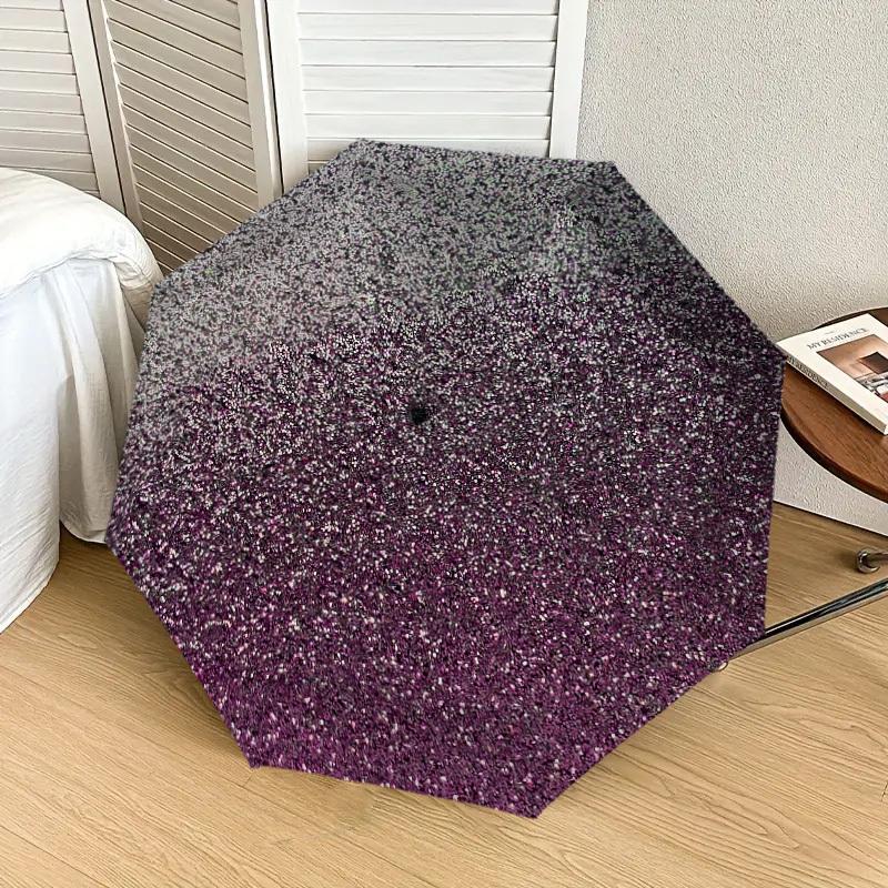 1pc Glitter Circle Pattern Umbrella Design Automatic Opening and Closing Umbrella, High-quality Travel Umbrella, Lightweight and Portable, -24