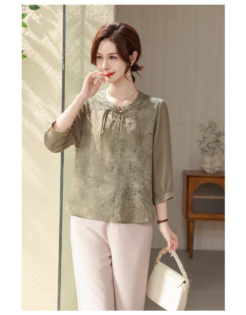 Elegant Chiffon Shirt for Women - Stylish Spring/Summer Gauze Sleeve Top for Middle-Aged and Elderly Women 2026.