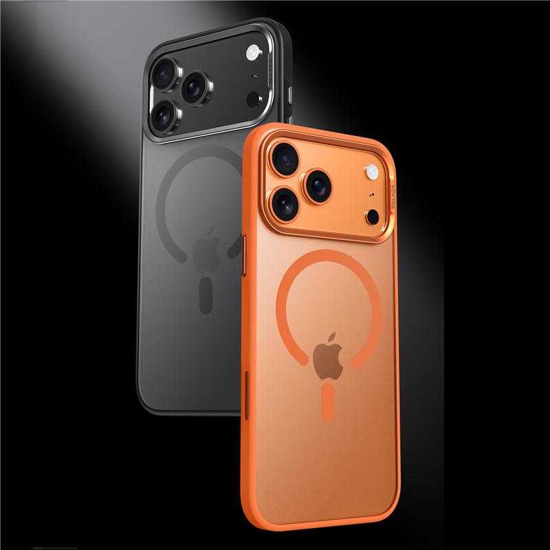 Luxury Alloy Lens Frame Matte for Magsafe Case for IPhone 17 Air ProMax 17Pro Translucent Hybrid Magnetic Waterproof Hard Cover
