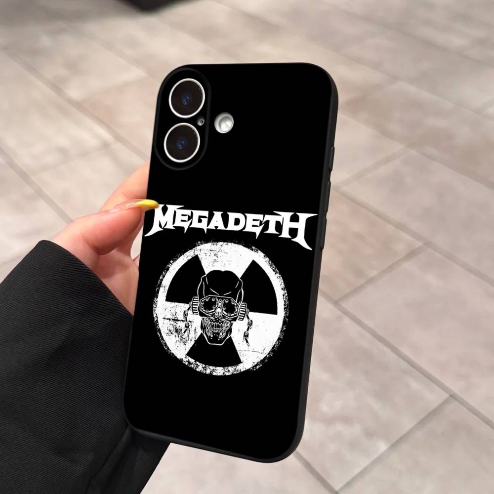 M-Megadeth Logo Black Soft Phone Case For IPhone 16 15 14 13 11 12 17 Pro Max Mini Plus