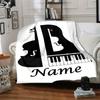 Music Theme Home Customize Your Name Blankets Comfortable Soft Lightweight Allseason Multipurpose Blanket For Picnics Sofas Offices Beds Living Rooms