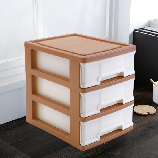 Stolní úložný zásuvkový úložný box Velkokapacitní 3vrstvý design Stohovatelné zásuvky organizér Kosmetické pouzdro