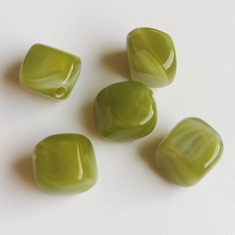 Acrylic High Gloss Double Color Small Rhombus Loose Beads for DIY Handmade Ornaments