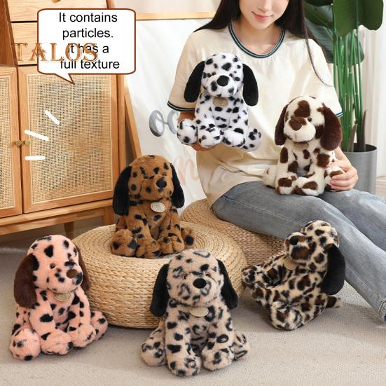 Gepunkteter Dalmatiner Plüschtier 25cm Superweicher Stoffhund Umarmbar Sitzende Pose Kuscheliges Hundeplüschtier Geschenk für Mädchen Jungen