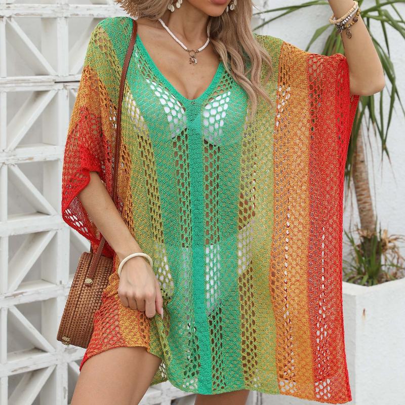 

Женские накидки больших размеров для пляжного отдыха, свободные повседневные платья-бикини, пляжные купальники, накидки One Size зелёный