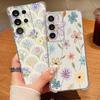Blumenmuster Handyhülle Für Samsung Galaxy S26 S25 S24 S23 Ultra S22 S26 Plus S21 S24 S25 FE Transparent Stoßfest Weiche Abdeckung