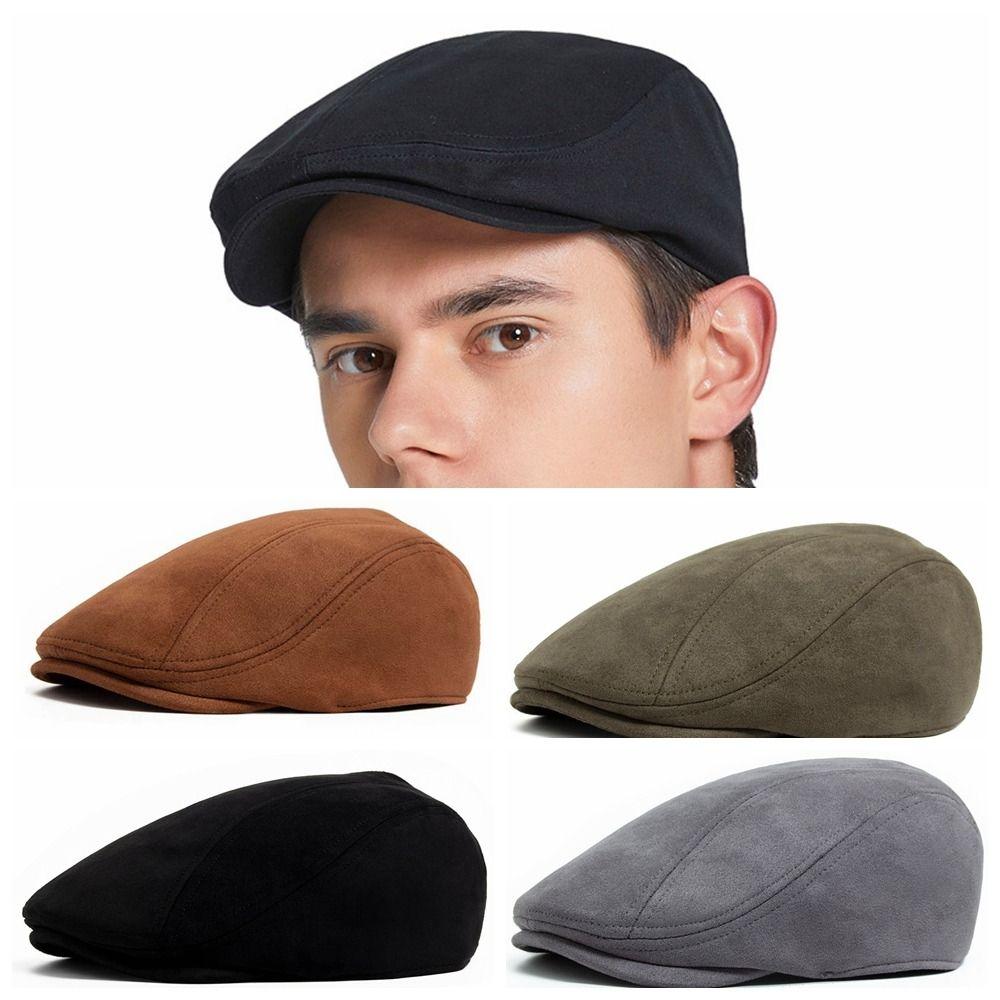 Smooth Winter Beret Cap Keep Warm Women Artist Hat Simple Peaked Cap  Outdoor