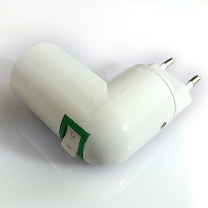 

EU US Regulation Lamp Holder to E27/E26 360 Degree Rotatable Night Light Holder white
