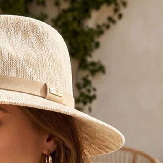 Women Hat Foldable Rollable Breathable Fedora Hat Wide Brim Commuting Camping Lightweight Sun Protection Hat