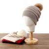 Soft Cashmere Hat Autumn and Winter New Women's Fashion Casual Ear Protection Pile Hat Striped Knitted Hat
