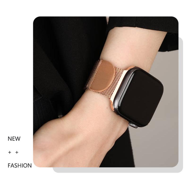Magnetic Milanese Watch Strap for Apple Watch S11, iWatch 10/9/8/7/SE