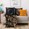 Cool Popular B-BitcoinS Pillow Covers Cartoon Sofa Decorative Home Double-sided Printing Short Plush Cute Cushion Cover