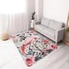 Pink flowered crane theme Flannel-printed floor mats are slip-resistant Suitable for living room bedroom terrace garden carpets