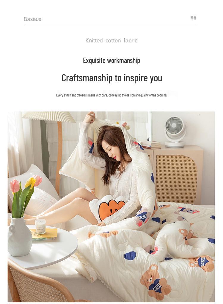 Class A Cotton Summer Quilt for Mother & Baby - Washable, Cool, Suitable for Children & Dorm Rooms
