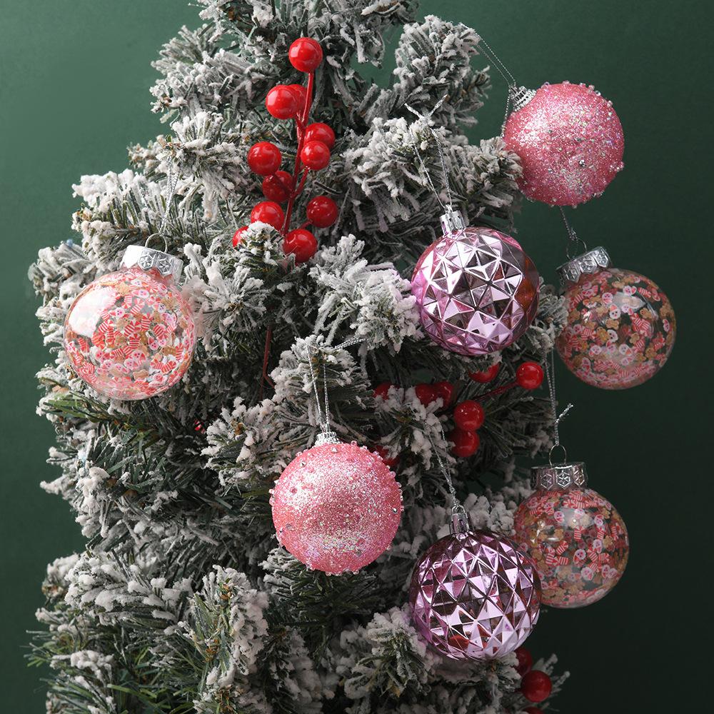 9Pcs 6CM Christmas Decoration Plastic Ball Hanging Xmas Tree Pendant Balls for Home Decor Party New Year Ornament Gift Accessory