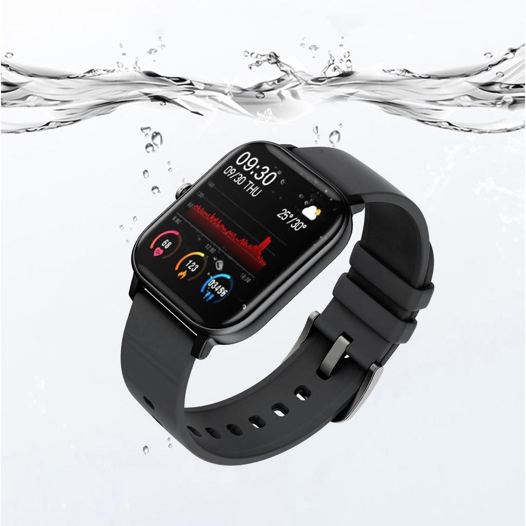 Silikon-Uhrenarmband Smart-Sportuhr Gesundheitsüberwachung Schrittzähler intelligentes Armband Schwarz