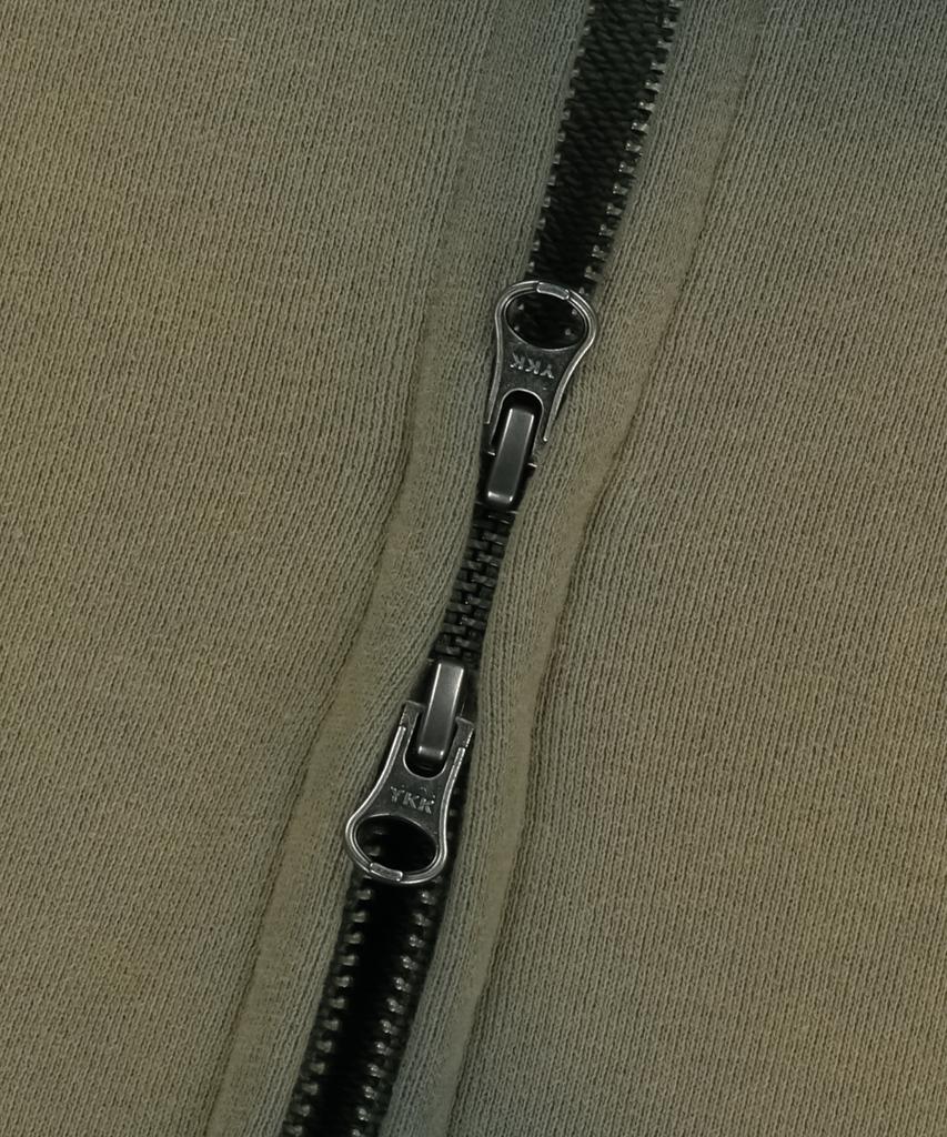 Brownbreath Sprayed Tag Hood Zip Up - Khaki