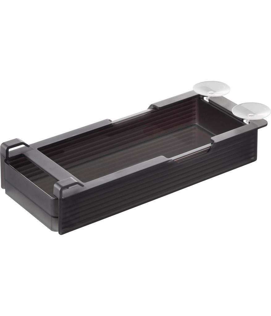 Yamazaki Tower Refrigerator Height Adjustable X X Compatible with Sliding Model 10107 Under-Shelf Rack, Small, Black, W14.5 D34.4 H6.5cm, 7-Level