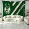 Milwaukee Bucks Logo Wall Tapestry Aesthetic Wall Hanging Printed Fabric Blanket Decorative Tapestries for Bedroom Living Room Home Decor