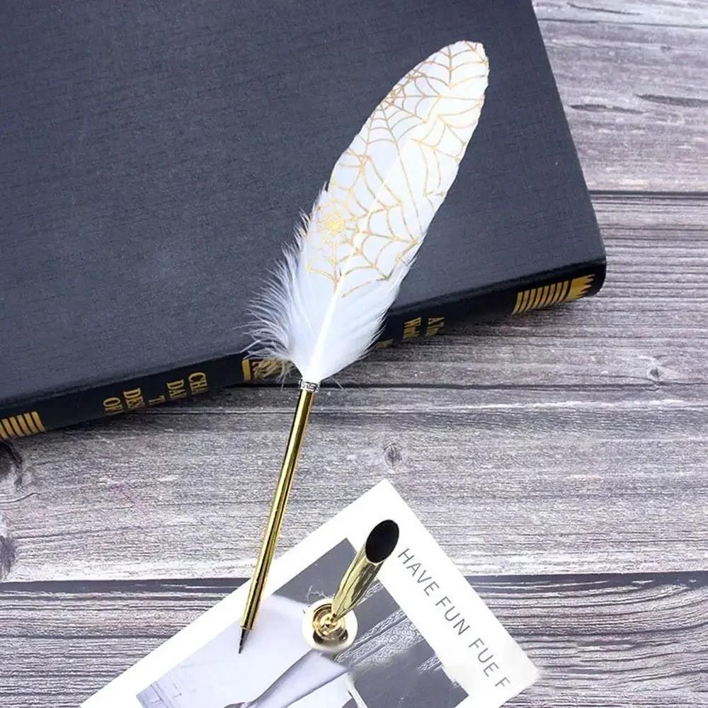 1 Set Multicolor Retro Quill Dip Pen Turkey Feather Pen Quill Oblique + 5 Nibs+ Pen Set Gift Writing Tools Office School Supply